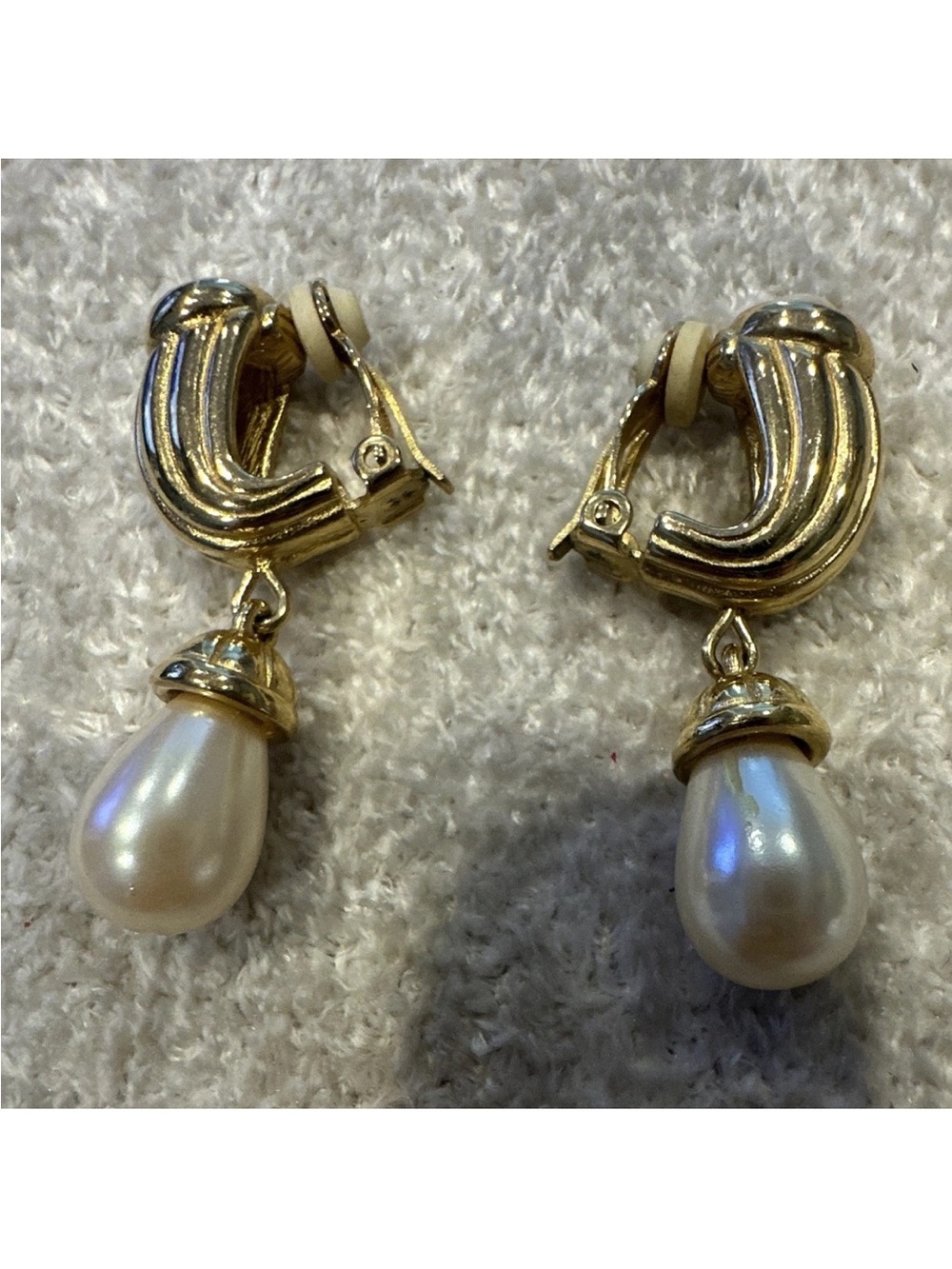 Givenchy Gold-Tone Clip-On Earrings with Ivory Pearl Drops
